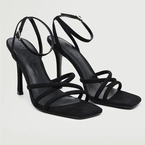 Mango straps heeled sandals worn once size 7 1/2